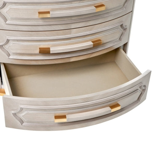 AICO Furniture St.Charles 3 Drawer Nightstand in Dove Gray - Visions in Furniture (La Mirada, CA)