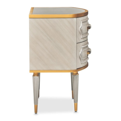 AICO Furniture St.Charles 2 Drawer Nightstand in Dove Gray - Visions in Furniture (La Mirada, CA)