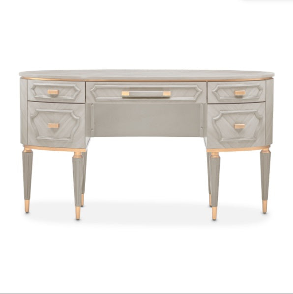 AICO Furniture St.Charles Vanity Desk in Dove Gray - Visions in Furniture (La Mirada, CA)