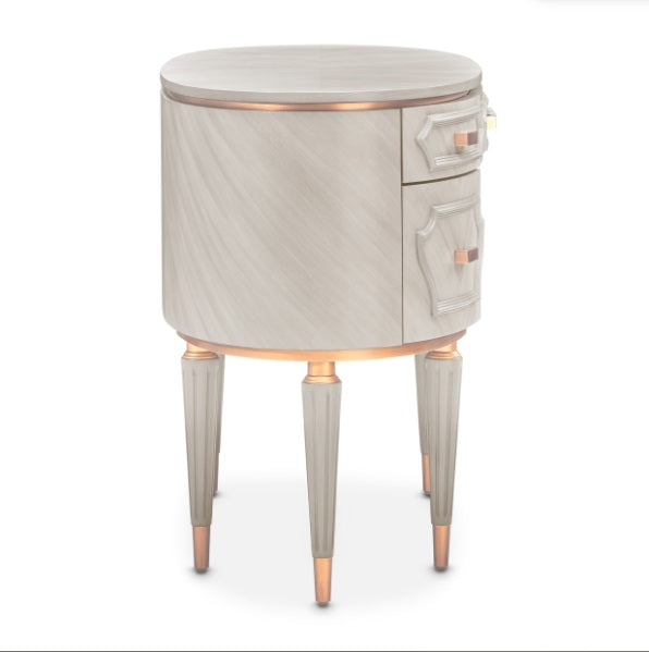 AICO Furniture St.Charles Vanity Desk in Dove Gray - Visions in Furniture (La Mirada, CA)