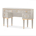 AICO Furniture St.Charles Vanity Desk with Mirror in Dove Gray - Visions in Furniture (La Mirada, CA)