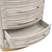 AICO Furniture St.Charles 5 Drawer Highboy Chest in Dove Gray - Visions in Furniture (La Mirada, CA)