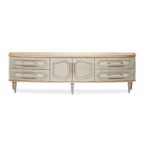 AICO Furniture St.Charles Media Cabinet in Dove Gray - Visions in Furniture (La Mirada, CA)