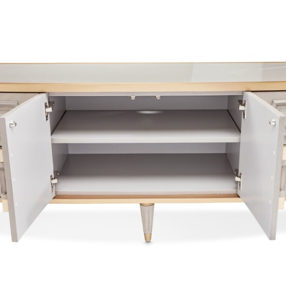AICO Furniture St.Charles Media Cabinet in Dove Gray - Visions in Furniture (La Mirada, CA)