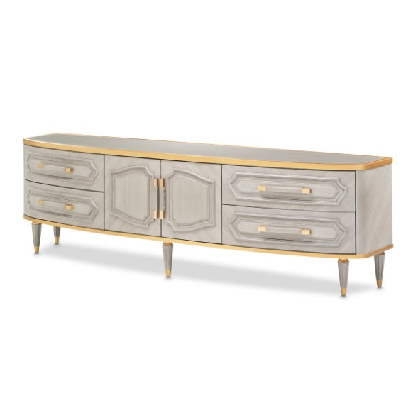 AICO Furniture St.Charles Media Cabinet in Dove Gray - Visions in Furniture (La Mirada, CA)