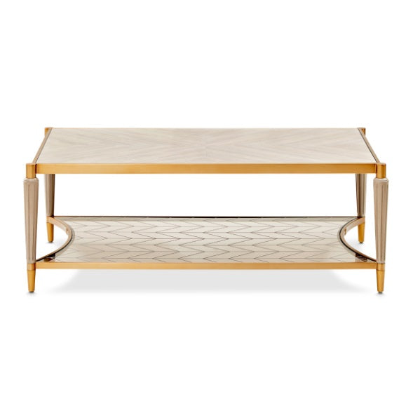 AICO Furniture St.Charles Rectangular Cocktail Table in Dove Gray - Visions in Furniture (La Mirada, CA)