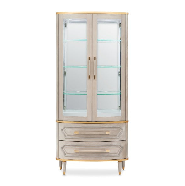 AICO Furniture St. Charles Display Cabinet in Dove Gray - Visions in Furniture (La Mirada, CA)