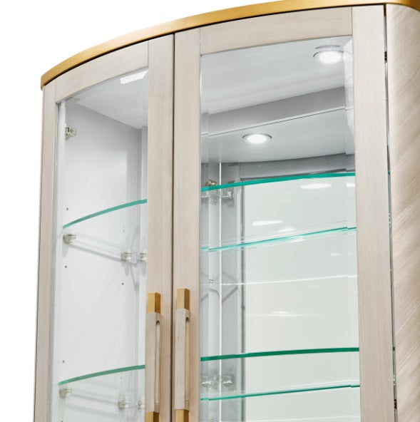AICO Furniture St. Charles Display Cabinet in Dove Gray - Visions in Furniture (La Mirada, CA)