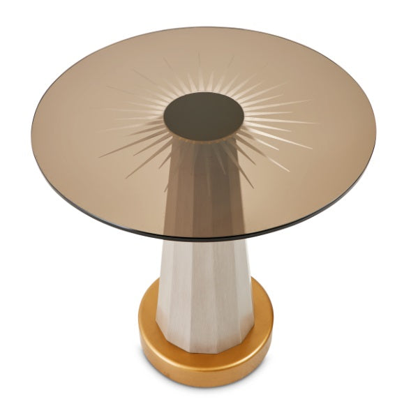AICO Furniture St.Charles Chairside Table in Dove Gray - Visions in Furniture (La Mirada, CA)
