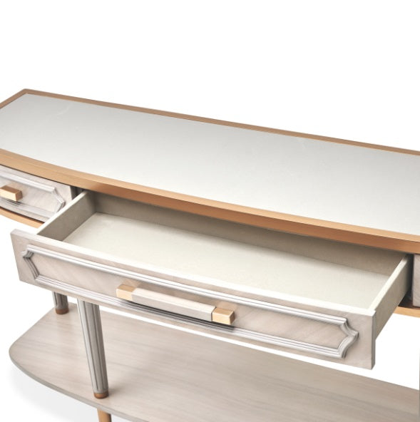 AICO Furniture St.Charles Console Table in Dove Gray - Visions in Furniture (La Mirada, CA)