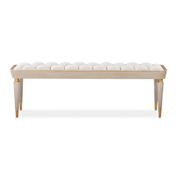 AICO Furniture St.Charles Accent Bench in Dove Gray - Visions in Furniture (La Mirada, CA)