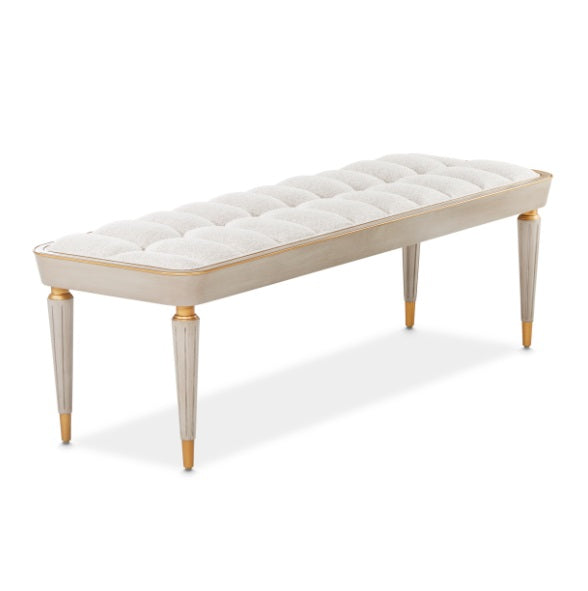 AICO Furniture St.Charles Accent Bench in Dove Gray - Visions in Furniture (La Mirada, CA)