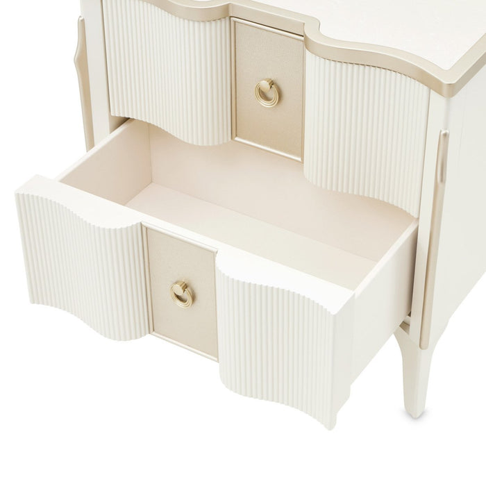 AICO Furniture La Marisia Nightstand in Creamy Pearl - Visions in Furniture (La Mirada, CA)