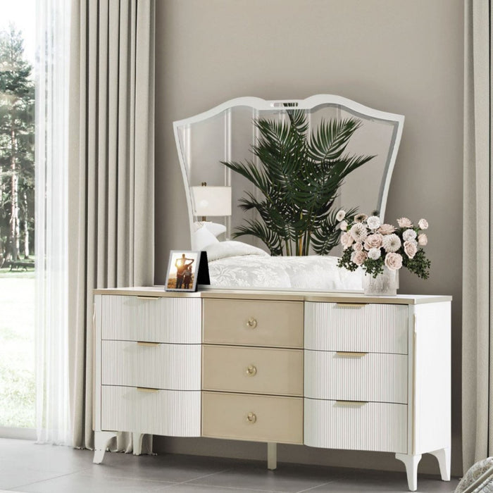 AICO Furniture La Marisia Dresser in Creamy Pearl - Visions in Furniture (La Mirada, CA)