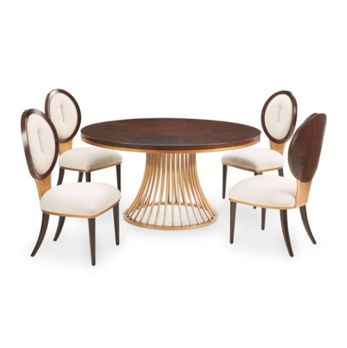 AICO Furniture Camellia Field Round Dining Table in Warm Pecan - Visions in Furniture (La Mirada, CA)