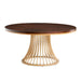 AICO Furniture Camellia Field Round Dining Table in Warm Pecan image