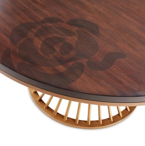 AICO Furniture Camellia Field Round Dining Table in Warm Pecan - Visions in Furniture (La Mirada, CA)