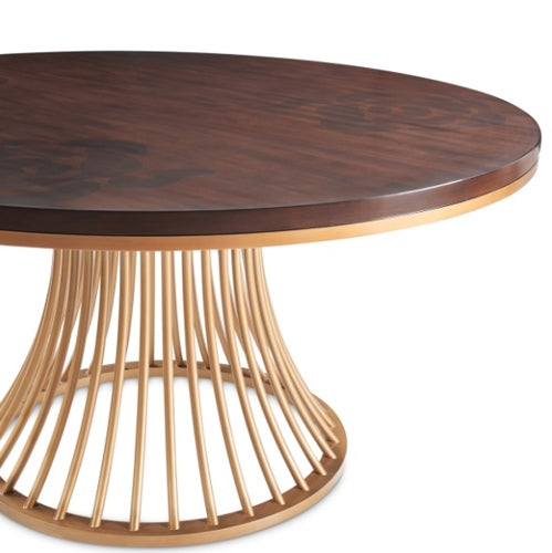 AICO Furniture Camellia Field Round Dining Table in Warm Pecan - Visions in Furniture (La Mirada, CA)