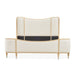 AICO Furniture Camellia Field King Upholstered Panel Bed in Caramel - Visions in Furniture (La Mirada, CA)