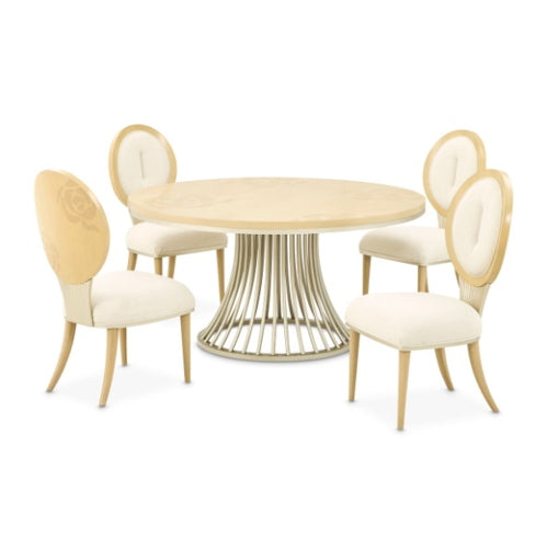 AICO Furniture Camellia Field Round Dining Table in Caramel - Visions in Furniture (La Mirada, CA)
