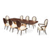 AICO Furniture Camellia Field Rectangular Pedestal Dining Table in Warm Pecan - Visions in Furniture (La Mirada, CA)