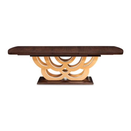 AICO Furniture Camellia Field Rectangular Pedestal Dining Table in Warm Pecan - Visions in Furniture (La Mirada, CA)