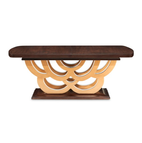 AICO Furniture Camellia Field Rectangular Pedestal Dining Table in Warm Pecan - Visions in Furniture (La Mirada, CA)