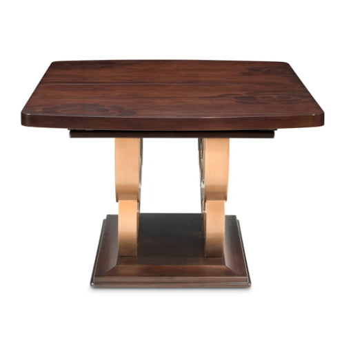 AICO Furniture Camellia Field Rectangular Pedestal Dining Table in Warm Pecan - Visions in Furniture (La Mirada, CA)