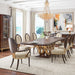 AICO Furniture Camellia Field Rectangular Pedestal Dining Table in Warm Pecan - Visions in Furniture (La Mirada, CA)