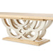 AICO Furniture Camellia Field Rectangular Pedestal Dining Table in Caramel - Visions in Furniture (La Mirada, CA)
