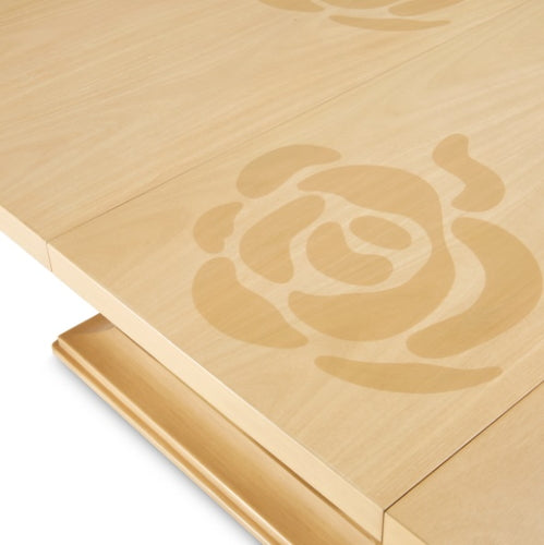 AICO Furniture Camellia Field Rectangular Pedestal Dining Table in Caramel - Visions in Furniture (La Mirada, CA)