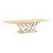 AICO Furniture Camellia Field Rectangular Pedestal Dining Table in Caramel - Visions in Furniture (La Mirada, CA)