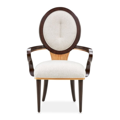 AICO Furniture Camellia Field Arm Chair (Set of 2) in Warm Pecan - Visions in Furniture (La Mirada, CA)