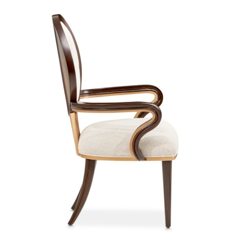 AICO Furniture Camellia Field Arm Chair (Set of 2) in Warm Pecan - Visions in Furniture (La Mirada, CA)