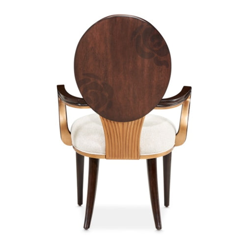 AICO Furniture Camellia Field Arm Chair (Set of 2) in Warm Pecan - Visions in Furniture (La Mirada, CA)