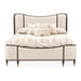 AICO Furniture Camellia Field King Upholstered Panel Bed in Warm Pecan - Visions in Furniture (La Mirada, CA)