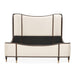 AICO Furniture Camellia Field King Upholstered Panel Bed in Warm Pecan - Visions in Furniture (La Mirada, CA)