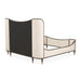 AICO Furniture Camellia Field Queen Upholstered Panel Bed in Warm Pecan - Visions in Furniture (La Mirada, CA)