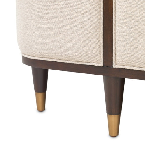 AICO Furniture Camellia Field King Upholstered Panel Bed in Warm Pecan - Visions in Furniture (La Mirada, CA)