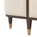 AICO Furniture Camellia Field King Upholstered Panel Bed in Warm Pecan - Visions in Furniture (La Mirada, CA)