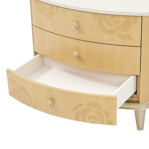 AICO Furniture Camellia Field Nightstand in Caramel - Visions in Furniture (La Mirada, CA)