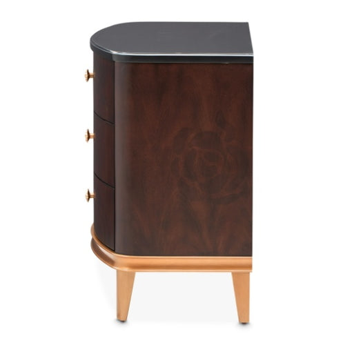 AICO Furniture Camellia Field Nightstand in Warm Pecan - Visions in Furniture (La Mirada, CA)
