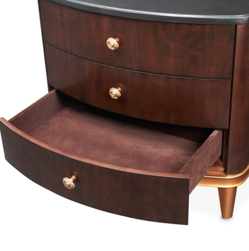 AICO Furniture Camellia Field Nightstand in Warm Pecan - Visions in Furniture (La Mirada, CA)