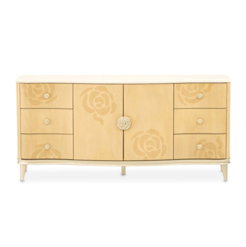 AICO Furniture Camellia Field Dresser in Caramel - Visions in Furniture (La Mirada, CA)