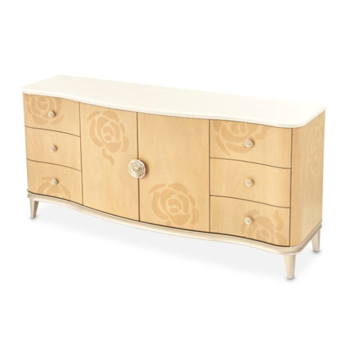 AICO Furniture Camellia Field Dresser in Caramel - Visions in Furniture (La Mirada, CA)