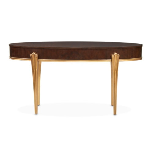 AICO Furniture Camellia Field Vanity Desk in Warm Pecan - Visions in Furniture (La Mirada, CA)
