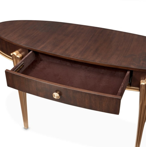 AICO Furniture Camellia Field Vanity Desk in Warm Pecan - Visions in Furniture (La Mirada, CA)