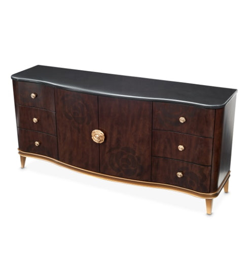AICO Furniture Camellia Field Dresser in Warm Pecan - Visions in Furniture (La Mirada, CA)