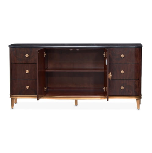 AICO Furniture Camellia Field Dresser in Warm Pecan - Visions in Furniture (La Mirada, CA)