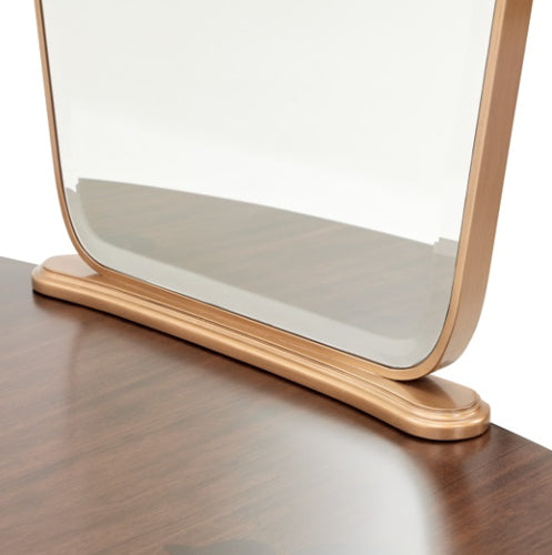 AICO Furniture Camellia Field Vanity Mirror in Warm Pecan - Visions in Furniture (La Mirada, CA)